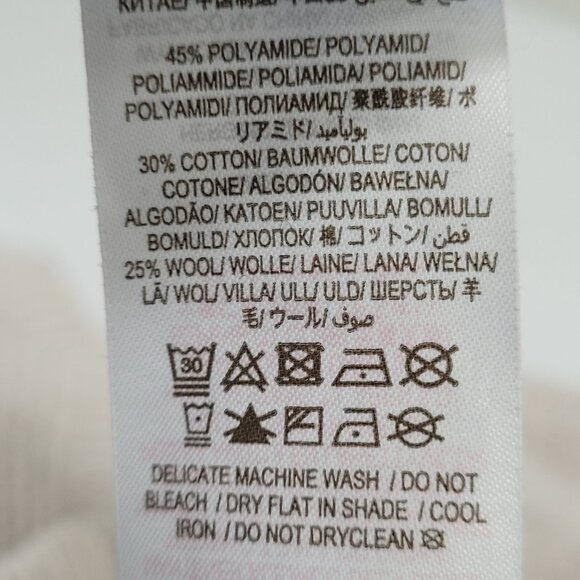 Boden Beige Wool Cotton Blend Embroidered Flowers Cable Knit Sweater Girls 6-7Y - Picture 4 of 12